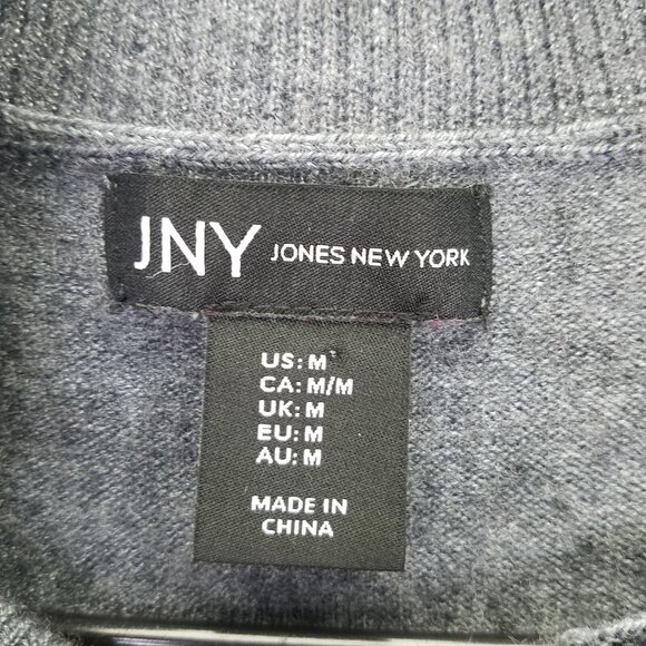 Jones New York JNY Tunic Sweater Women's M Mock Neck Merino Wool Long Sleeve - Picture 9 of 13